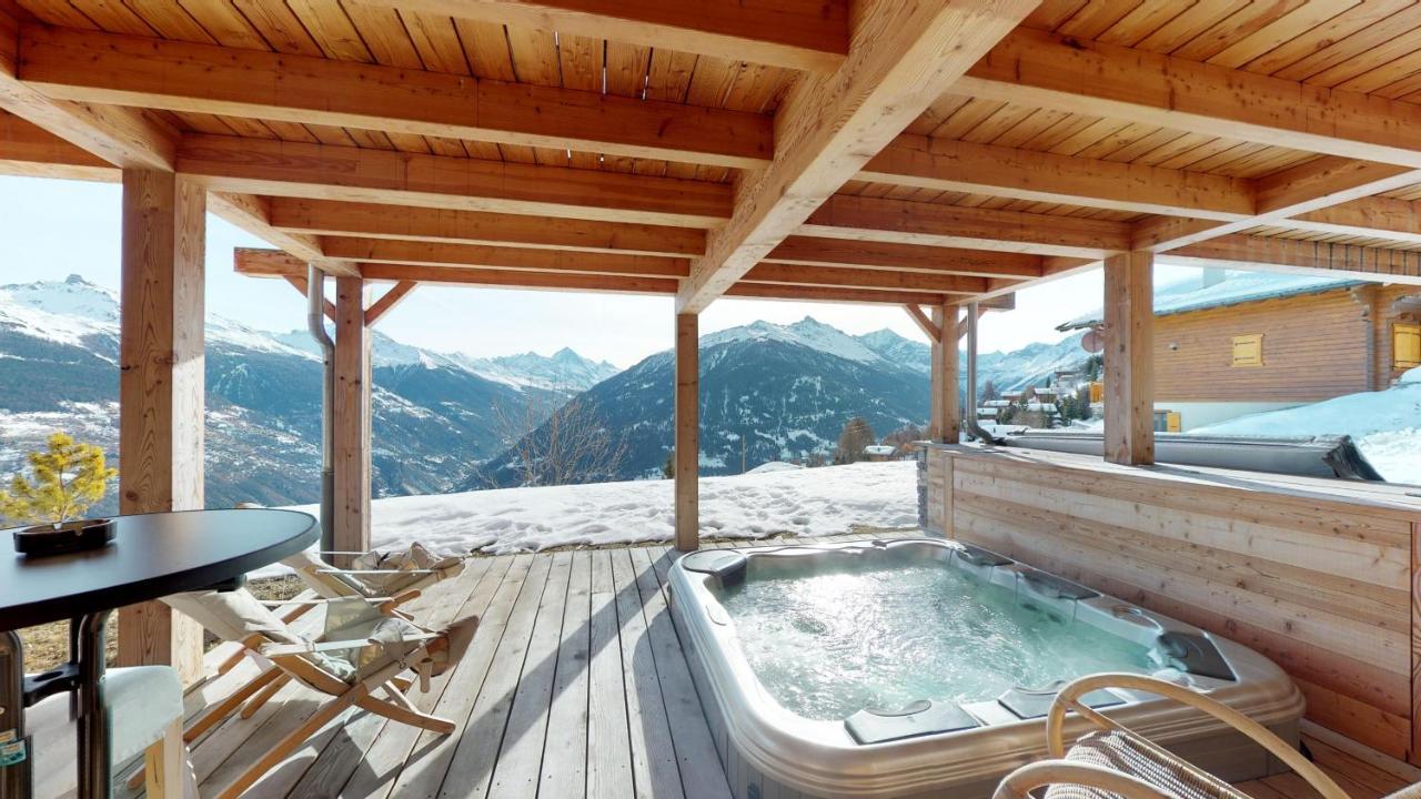 Etoiles Des Neiges Luxe & Jacuzzi Chalet 12 Pers By Alpvision Residences Heremence ภายนอก รูปภาพ
