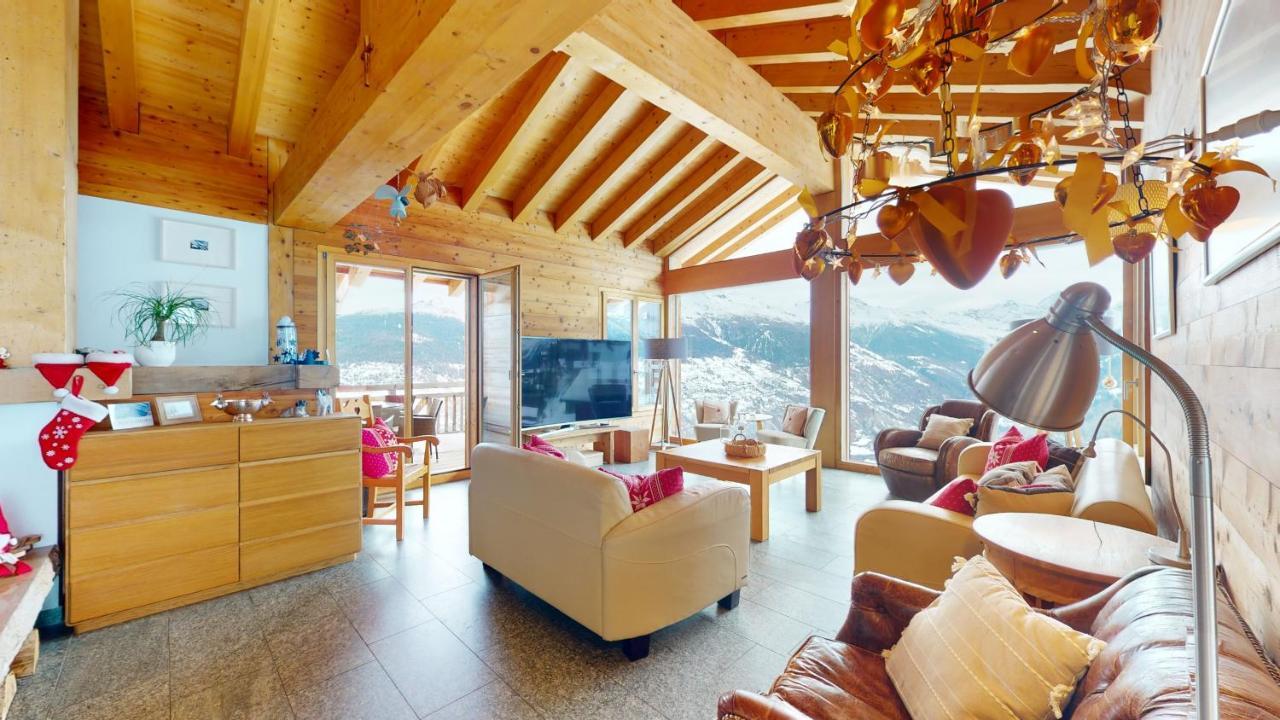 Etoiles Des Neiges Luxe & Jacuzzi Chalet 12 Pers By Alpvision Residences Heremence ภายนอก รูปภาพ